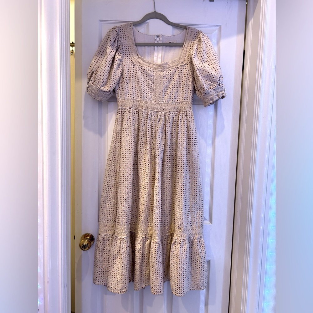 Just Me cream and polka dot dress